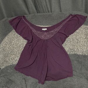 American Eagle Outfitters Purple Boho Lace Top Size Small
